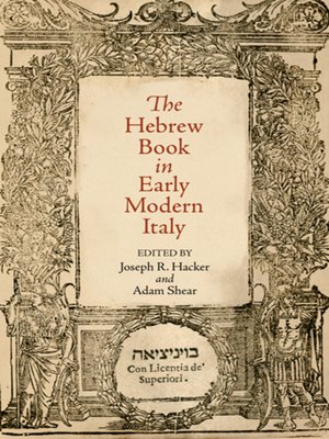 cover image of The Hebrew Book in Early Modern Italy
